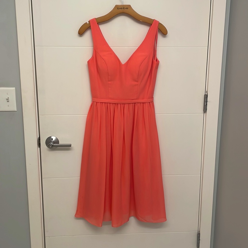 Beautiful Fitted Coral Dress - Size 2
